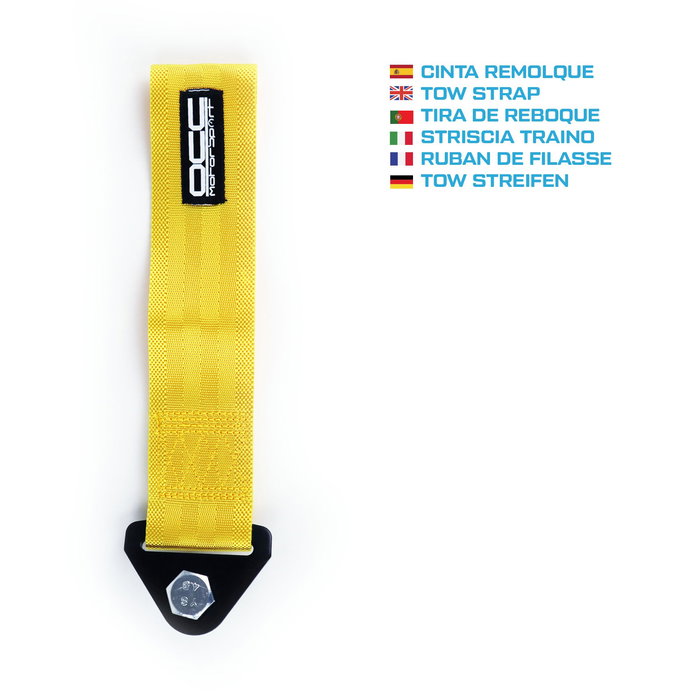 Occ Motorsport Cinta de Remolque OCCRC014, Amarilla, hasta 3000 kg, 25 x 5 cm, Punto de Tiro Racing, Soporte Metálico Occ Motorsport Cinta de Remolque OCCRC014, Amarilla, hasta 3000 kg, 25 x 5 cm, Punto de Tiro Racing, Soporte Metálico