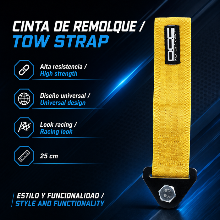 Occ Motorsport Cinta de remolque amarilla Occ Motorsport Cinta de remolque amarilla