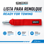 Occ Motorsport OCCRC016 Cinta de Remolque Roja Racing de Nylon con Soporte Metálico, Capacidad 3000 kg, Medidas 25 x 5 cm, Orificio para Perno de 15 mm