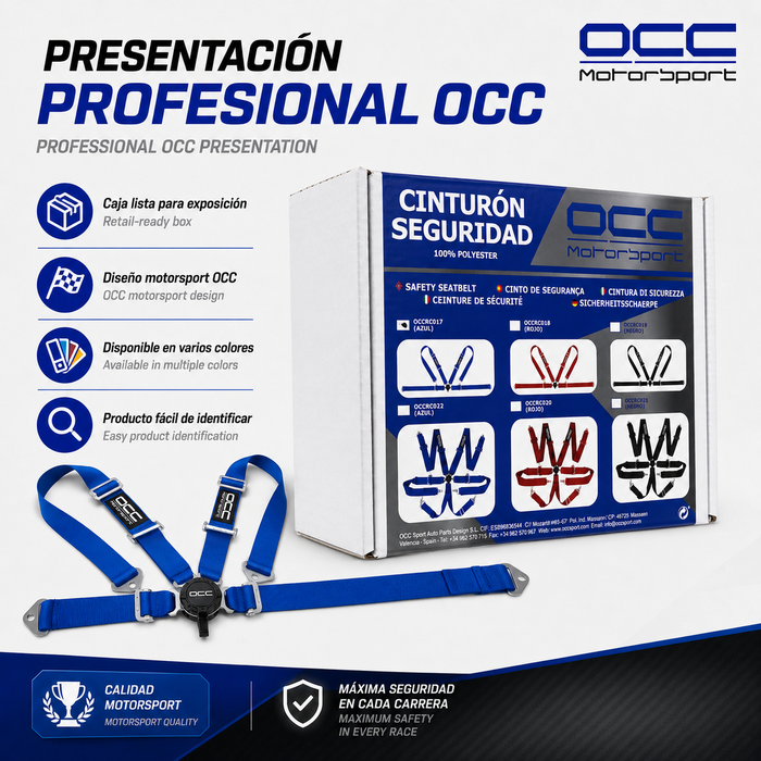 Occ Motorsport Arnés de 4 Puntos 3 Pulgadas Azul