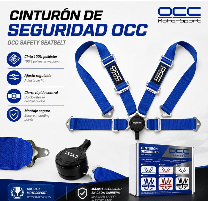 Occ Motorsport Arnés de 4 Puntos 3 Pulgadas Azul