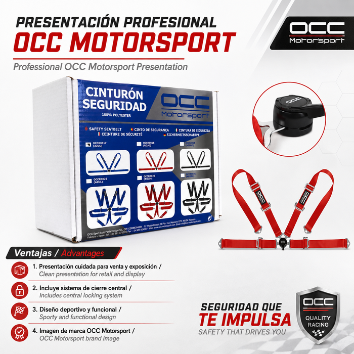 Occ Motorsport Arnés de 4 Puntos de 3 Pulgadas Rojo Occ Motorsport Arnés de 4 Puntos de 3 Pulgadas Rojo