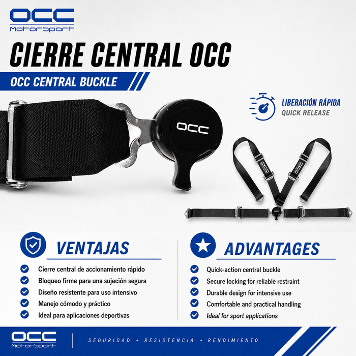 Occ Motorsport Arnés de 4 Puntos 3 Pulgadas Negro
