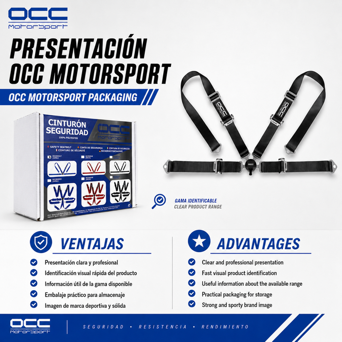 Occ Motorsport Arnés de 4 Puntos 3 Pulgadas Negro