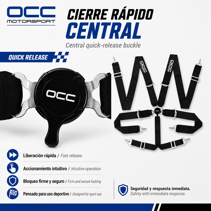 Occ Motorsport Arnés de 6 puntos 3 pulgadas Negro
