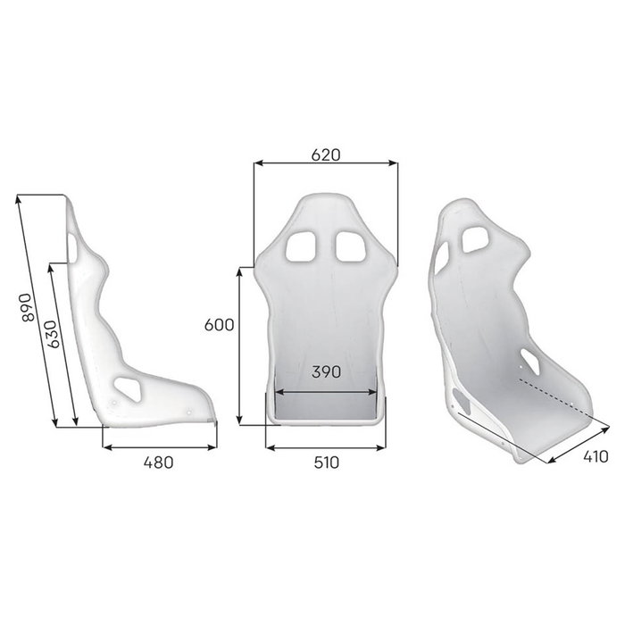 OMP Asiento Racing Omp First-R FIA 8855-1999 Negro OMPHA0-0790-A01-071, Baquet Motorsport para Circuito, Rally y GT, Homologación FIA, Alta Sujeción Lateral