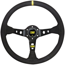 OMP CORSICA Volante de Ante 350mm Brazos Negros Detalle Amarillo