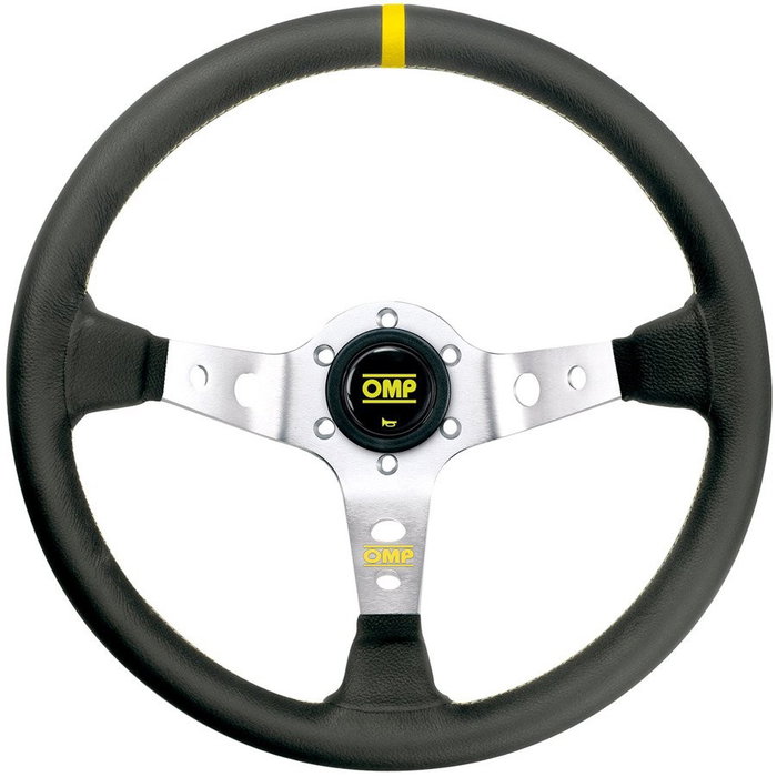 OMP Volante CORSICA de Cuero 350mm Negro con Brazos Plata OMP Volante CORSICA de Cuero 350mm Negro con Brazos Plata