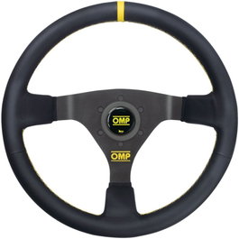 OMP Volante WRC de Cuero 350mm Negro con Detalle Amarillo