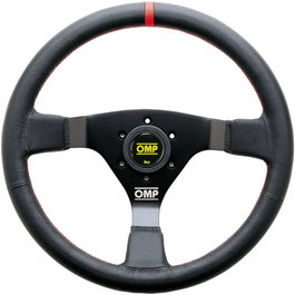 OMP Volante WRC de Cuero 350mm Negro con Detalle Rojo