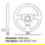 Omp Volante Trecento Uno Poliuretano 300 mm Negro OMPOD0-1989-071