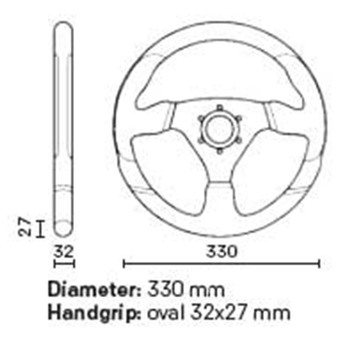 OMP RACING GP Volante de Poliuretano 330mm Negro