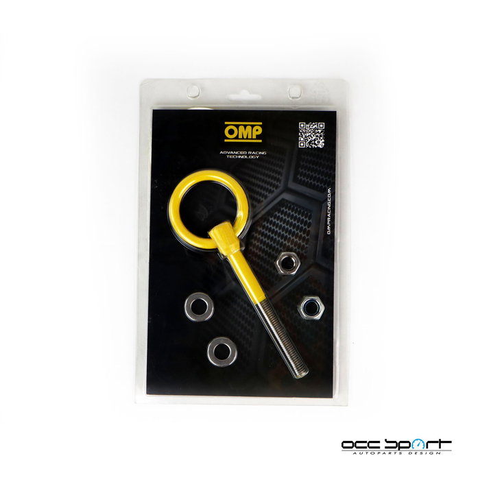 Omp Gancho De Remolque OMPEB0-0571 De Acero Inoxidable Interno Diametro: 50 mm Pintado Amarillo FIA