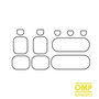 OMP Juego Fundas Asientos Coche Universal 11 Piezas Negro-Rojo OMP1035RS