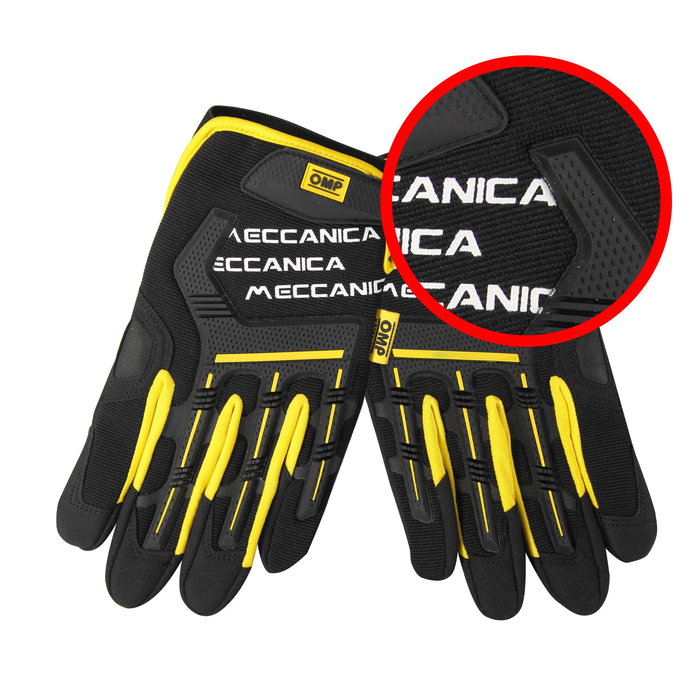 Omp Guantes de Trabajo OMP2015 Tejido Elastico Palma Microfibra Cierre Velcro