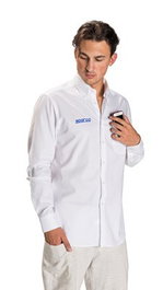 Sparco Camisa Manga Larga Blanca Talla S S011774BI1S 100% Algodón Ligera Transpirable
