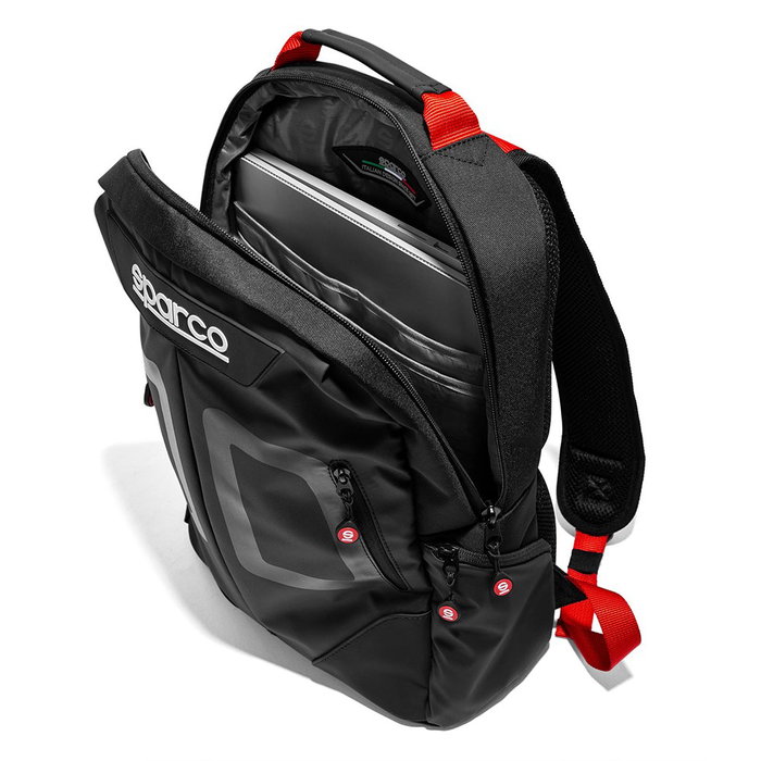 Sparco S016440NRNR Mochila Stage Negra Poliéster Impermeable 15L 42x30x12cm
