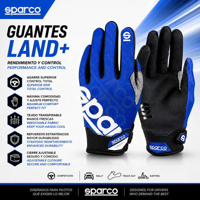 Sparco Meca III Nraz Guante Técnico Azul Talla L Sparco Meca III Nraz Guante Técnico Azul Talla L