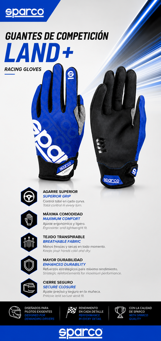Sparco Meca III Nraz Guante Técnico Azul Talla L Sparco Meca III Nraz Guante Técnico Azul Talla L