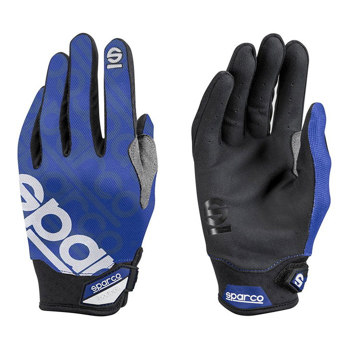 Sparco MECA III NRAZ Guante Técnico, Piel Sintética, Talla XL, Color Azul, Ajuste Velcro Muñeca, Dorso Transpirable
