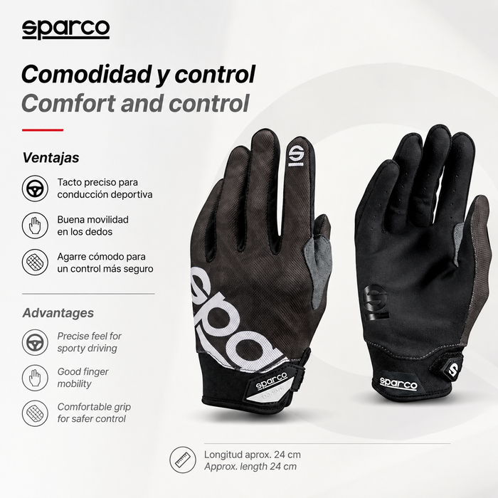 Sparco Meca 3 Guantes Negro Talla M