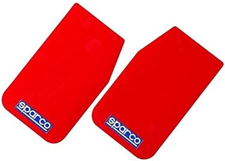 Sparco S03791RS Faldillas Coche Rojo Universal Protección Salpicaduras Pack 2 Unidades 47X28 cm