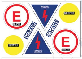 Sparco SASPA002 Kit Adhesivos Rally y Deportes de Motor Aprobado por la FIA