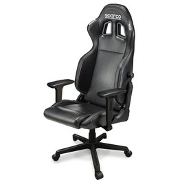Sparco Silla Gaming-Oficina S00998NRNR Negro-Negro, Respaldo Regulable y Pistón Certificado