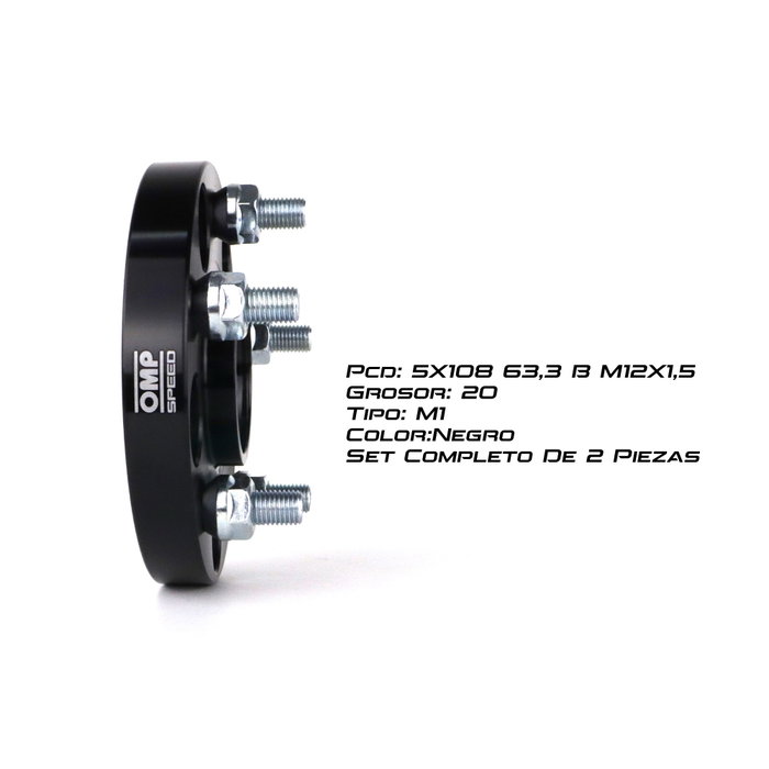 Omp Separadores Rueda 20 mm 5x108 Aluminio Forjado OMPS09112001