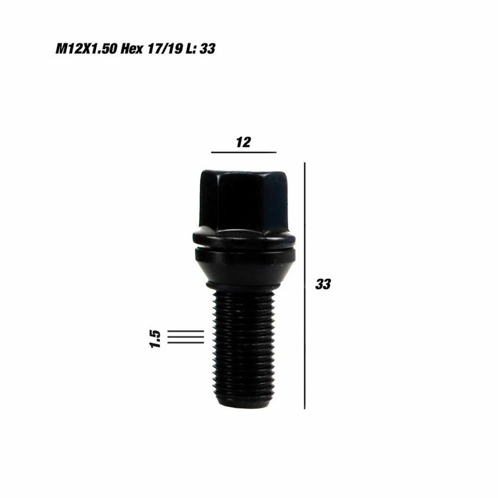 Kit de tornillos OMP OMPS09791201 Negro M12 x 1,50 33 mm (20 Unidades)