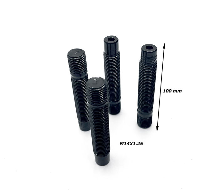 OMP SPEED Juego de 4 Espárragos M14x1.25 Doble Rosca Largo 100mm Negro OMP SPEED Juego de 4 Espárragos M14x1.25 Doble Rosca Largo 100mm Negro