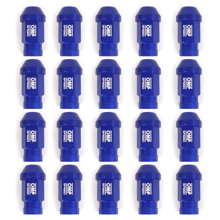 Omp Juego de 20 Tuercas de Aluminio M14x1.25 Azul con Llave de 19mm Omp Juego de 20 Tuercas de Aluminio M14x1.25 Azul con Llave de 19mm