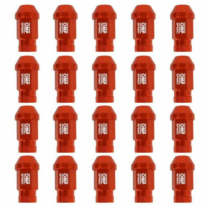 Omp Juego de 20 Tuercas de Aluminio M14x1.25 Color Naranja