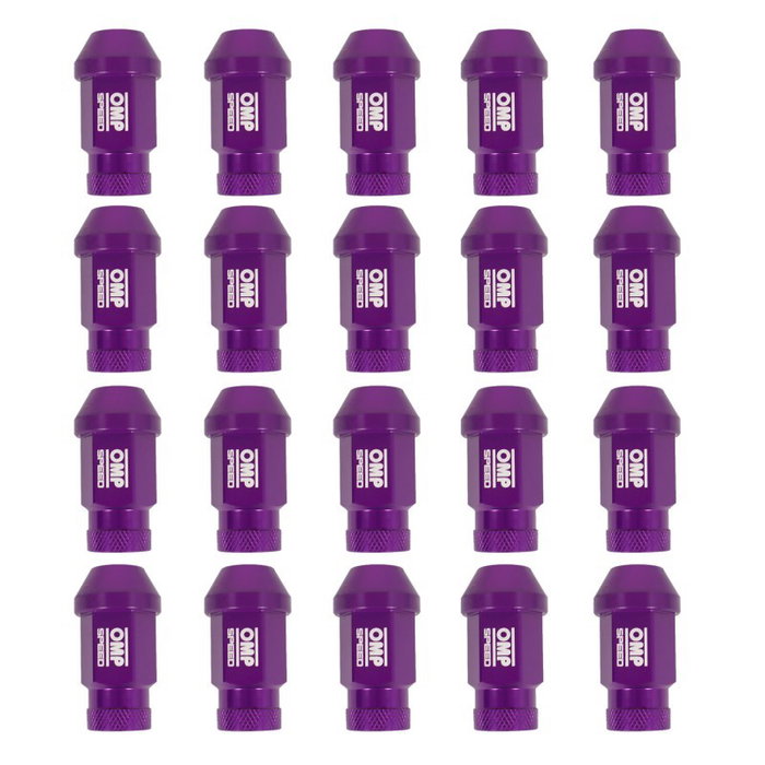 Omp Juego de 20 Tuercas de Aluminio M14x1.25 Color Morado