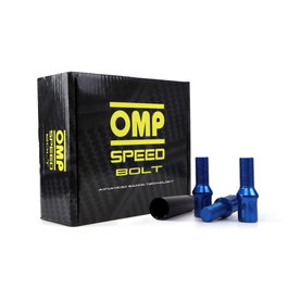 Omp Juego 20 Tornillos Rueda Acero M12x1.25 Largo 27 mm Color Azul DIN 10.9 OMPS09951207