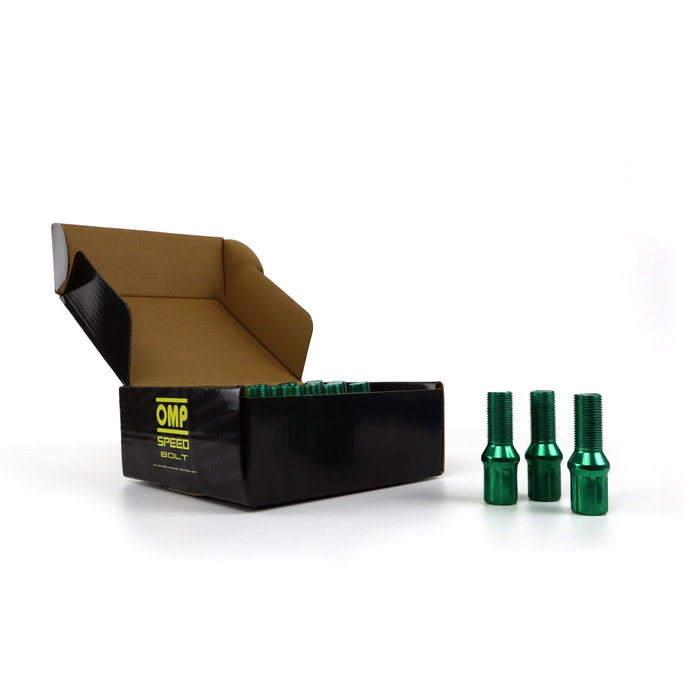 Omp Juego de 20 Tornillos de Acero Verde M12x1.25