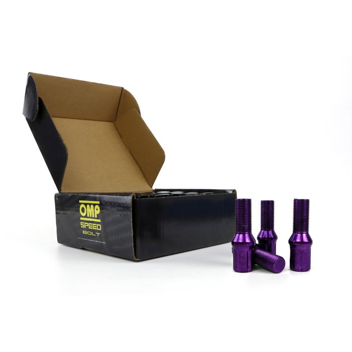 OMP SPEED Juego de 20 Tornillos de Rueda M12x1.5 Morado DIN 10.9 OMP SPEED Juego de 20 Tornillos de Rueda M12x1.5 Morado DIN 10.9