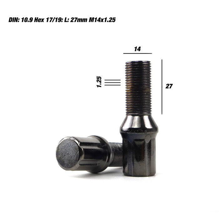 Omp Juego de 20 Tornillos de Rueda M14x1.25 Color Gris DIN 10.9 con Llave 17/19
