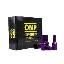 Omp OMPS09951411 Juego de 20 Tornillos de Rueda Acero Color Morado M14x1.25 Llave 17-19 Largo 27 mm DIN 10.9