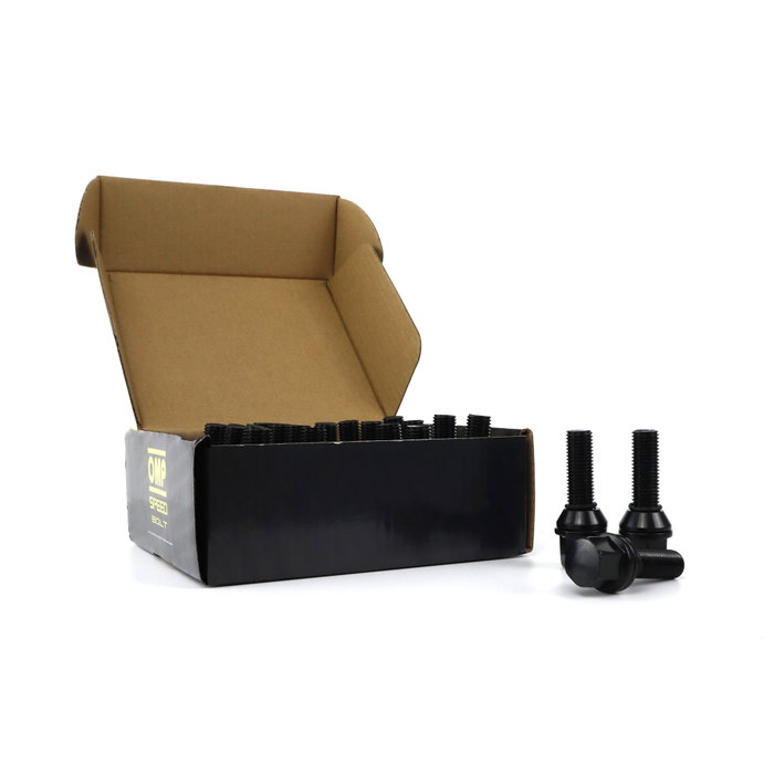 Omp Juego de 20 Tornillos de Rueda Acero Negro M14x1.5 DIN 10.9