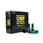 OMP SPEED Juego de 20 Tornillos de Rueda Verde M12x1.25 Largo 27mm