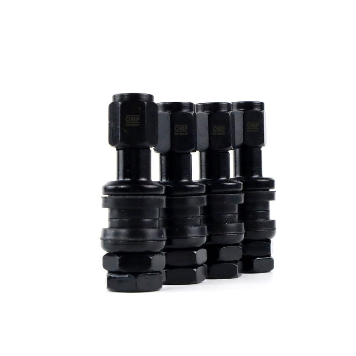 OMP Juego de 4 Válvulas de Aluminio para Llantas, Negro
