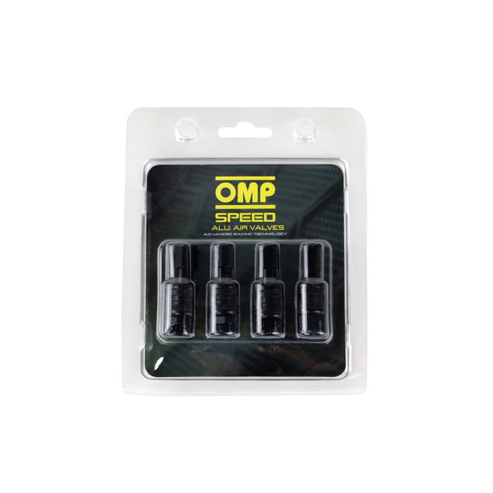 OMP Juego de 4 Válvulas de Aluminio para Llantas, Negro
