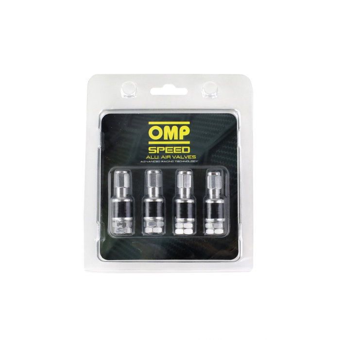 OMP Juego de 4 Válvulas de Aluminio Speed Plata
