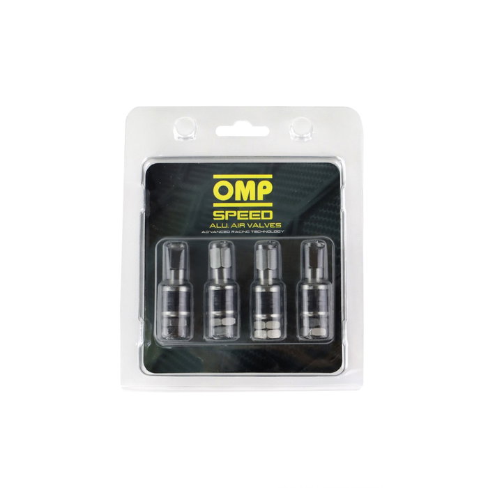 OMP Juego de 4 Válvulas de Aluminio Speed Color Antracita
