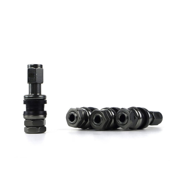 Omp OMPS09990004 Juego de 4 Válvulas de Aluminio para Llantas Antracita para Neumáticos