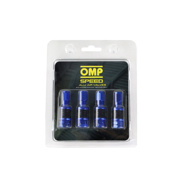Omp Juego de 4 Válvulas de Aluminio para Llantas, Azul