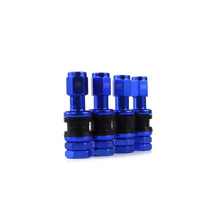 Omp Juego de 4 Válvulas de Aluminio para Llantas, Azul
