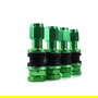 Omp OMPS09990008 Juego de 4 Válvulas de Aluminio para Llantas, Color Verde