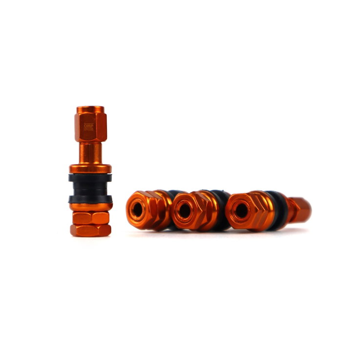 OMP Juego de 4 Válvulas de Aluminio Naranja